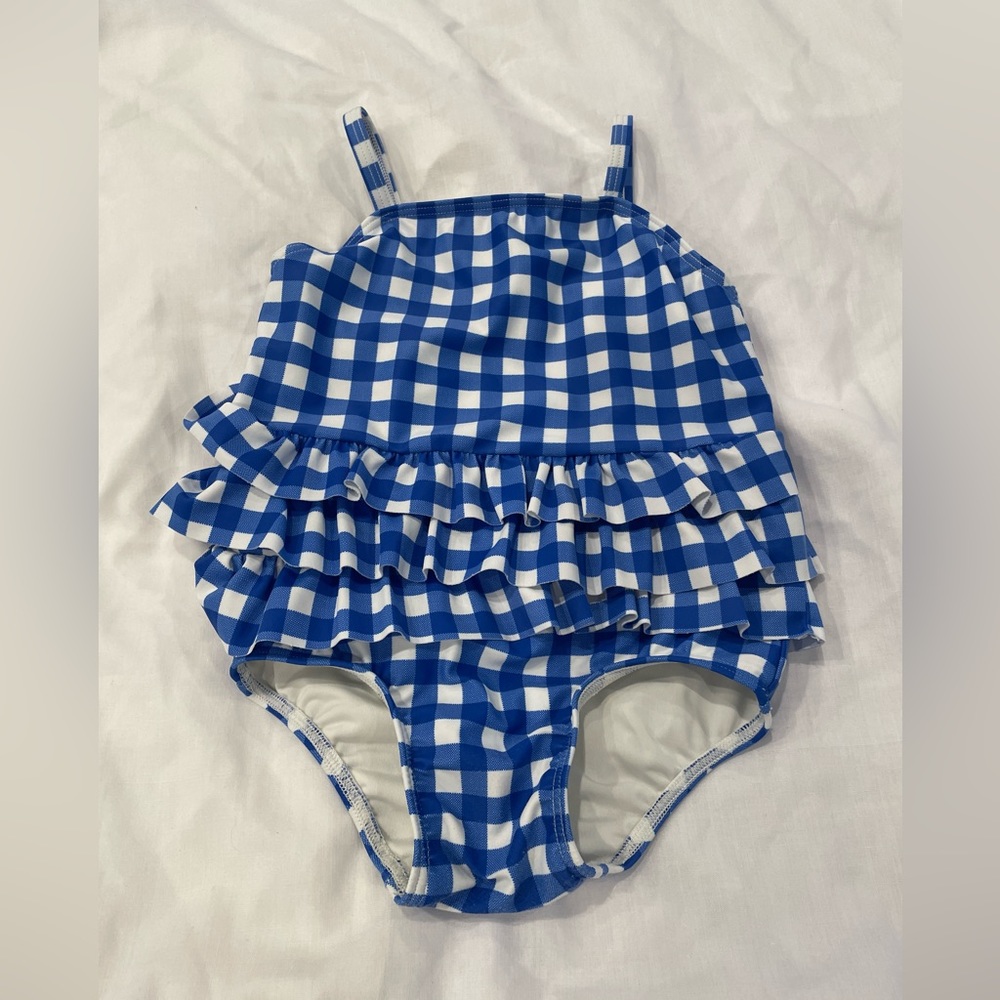 Tucker + Tate Baby Girls Blue Gingham swimsuit, 18 months